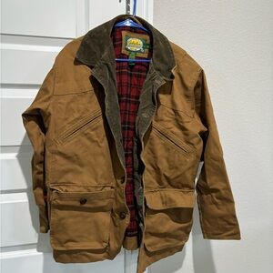 Cabela's Brown Field Jacket with Red Plaid Lining
